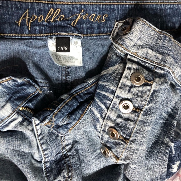 Apollo jeans Capri sequins rhinestones  embellished side buttons closure.17/18 - Picture 3 of 6